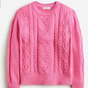 J Crew Girls' sparkle pink cable-knit sweater EUC